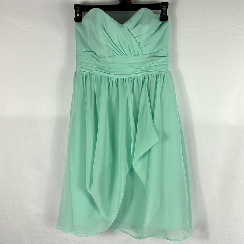 Youth Strapless Aqua Fully Lined Mini Dress - Picture 1 of 6